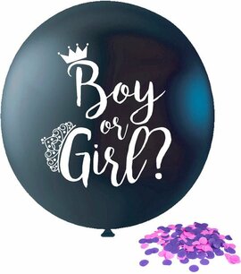 Gender Reveal Party Ballon - GIRL - Zwart / Wit - Natuurlijk Rubberlatex - 1 Stuk Gender Reveal Party Ballon - GIRL - Zwart / Wit - Natuurlijk Rubberlatex - 1 Stuk