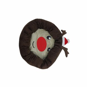 Huisdieren mand Rendier design - Bruin / Rood / Wit - Polyester - ø 50 x h 10 cm - Honden - Katten - Hond - Kerst - Huisdier Huisdieren mand Rendier design - Bruin / Rood / Wit - Polyester - ø 50 x h 10 cm - Honden - Katten - Hond - Kerst - Huisdier