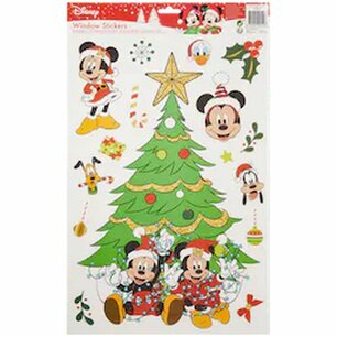 Mickey mouse en Minnie mouse Kerst Raamstickers - Multicolor - Kerstboom - Kunststof - 44 x 29 cm - Window stickers - Pluto Mickey mouse en Minnie mouse Kerst Raamstickers - Multicolor - Kerstboom - Kunststof - 44 x 29 cm - Window stickers - Pluto