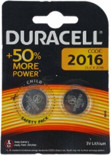 Duracell Knoopcelbatterijen - 2 stuks - 3V Lithium DL 2016 - Batterij Duracell Knoopcelbatterijen - 2 stuks - 3V Lithium DL 2016 - Batterij