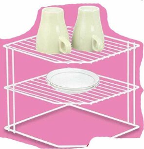 Hoekbordenrek - Wit - Metaal - 25 x 25 x 20.5 cm Hoekbordenrek - Wit - Metaal - 25 x 25 x 20.5 cm