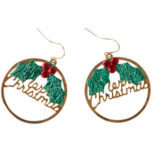 Kerst oorbellen "Merry Christmas" - Goud / Rood / Groen - Metaal - One Size - Kerstmis - Kerst - Christmas - Feestdagen Kerst oorbellen "Merry Christmas" - Goud / Rood / Groen - Metaal - One Size - Kerstmis - Kerst - Christmas - Feestdagen