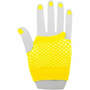 Handschoenen Madia - Neon Geel - Acryl - One Size - 1 paar - Feest - Carnaval Handschoenen Madia - Neon Geel - Acryl - One Size - 1 paar - Feest - Carnaval
