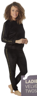 Velvet Twosie / Huispak / Twinset GLAMOURISTA - Zwart / Goud - Polyester - Maat M Velvet Twosie / Huispak / Twinset GLAMOURISTA - Zwart / Goud - Polyester - Maat M