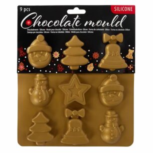 Kerst bakvormpjes - Goud - Siliconen - 20 x 24 cm - 9 vormen - Cakevorm - Bakvormen - Bakvorm - kerstmis Kerst bakvormpjes - Goud - Siliconen - 20 x 24 cm - 9 vormen - Cakevorm - Bakvormen - Bakvorm - kerstmis