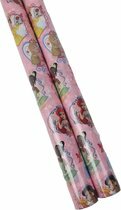 Cadeaupapier Inpakpapier - Disney Princess - Lichtroze / Multicolor - 200 x 70 cm - Set van 2