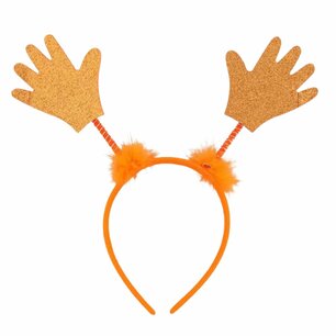 Oranje diadeem met handjes - Glitter - WK / EK - Koningsdag - Haarband - Kunststof - Nederland - Holland Oranje diadeem met handjes - Glitter - WK / EK - Koningsdag - Haarband - Kunststof - Nederland - Holland