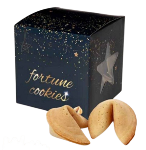 Gelukskoekjes / Fortune cookies - 12 Stuks - Zwart / Gouden box - Koekjes - Geluk - Spreuk - Spreuken - Gelukswens Gelukskoekjes / Fortune cookies - 12 Stuks - Zwart / Gouden box - Koekjes - Geluk - Spreuk - Spreuken - Gelukswens