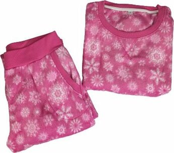 Pyjama set met sneeuwvlokjes - Roze - Polyester - Maat L Pyjama set met sneeuwvlokjes - Roze - Polyester - Maat L