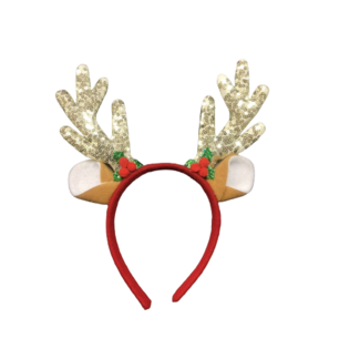 Kerstdiadeem pailletten - Model Rendier Gewei - Diadeem - Bruin / Goud / Rood - Glitter - Kerstmis - Haaraccessoires Kerstdiadeem pailletten - Model Rendier Gewei - Diadeem - Bruin / Goud / Rood - Glitter - Kerstmis - Haaraccessoires
