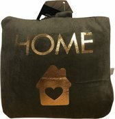 Fluwelen Deurstopper HOME - Bruin