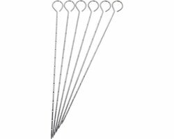 Grillspiezen - Zilver - Metaal - l 27 cm - 6 Stuks Grillspiezen - Zilver - Metaal - l 27 cm - 6 Stuks