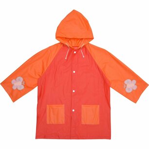 Regenjas Kinderen - Oranje - Maat M - Met Drukknopen - Vlinder - Kleur veranderend - Regen Regenjas Kinderen - Oranje - Maat M - Met Drukknopen - Vlinder - Kleur veranderend - Regen