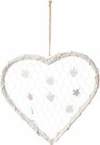 Hart hanger met knijpers - Wit - Hout Metaal - 40 x 38 cm Hart hanger met knijpers - Wit - Hout Metaal - 40 x 38 cm