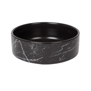 Marmeren Voederbak voor Hond en Kat - Zwart/Wit - Marmer look - Keramiek - Voerbak - Ø 16 x 5,5 cm Marmeren Voederbak voor Hond en Kat - Zwart/Wit - Marmer look - Keramiek - Voerbak - Ø 16 x 5,5 cm