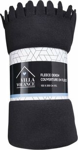Fleece deken PATRICK - Zwart - Fleece - 130 x 160 cm - Dekentje - Deken - Fleecedeken - Winter - Kerstcadeau Fleece deken PATRICK - Zwart - Fleece - 130 x 160 cm - Dekentje - Deken - Fleecedeken - Winter - Kerstcadeau