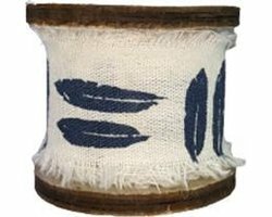 Textiel Decoratie lint - Veren - Textiel - Wit / Blauw - 4cm x 3m - Set van 2 Textiel Decoratie lint - Veren - Textiel - Wit / Blauw - 4cm x 3m - Set van 2
