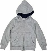 Kinder vest met capuchon - Lichte stof - Hoodie - Sweatvest - Grijs - Katoen - Maat 98/104 Kinder vest met capuchon - Lichte stof - Hoodie - Sweatvest - Grijs - Katoen - Maat 98/104