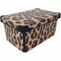 Opbergdoos RAYVEN - Box - Doos - Organizer - Panter - Zwart / Bruin - Kunststof - 35 x 23 x 16.5 cm Opbergdoos RAYVEN - Box - Doos - Organizer - Panter - Zwart / Bruin - Kunststof - 35 x 23 x 16.5 cm