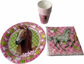 Party set paarden thema - Roze / Multicolor - Papier / Karton Party set paarden thema - Roze / Multicolor - Papier / Karton