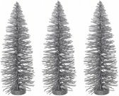 Villa Volance Decoratie Kerstboom - Glitter - Zilver - 10 x 6 cm - Set van 3 Villa Volance Decoratie Kerstboom - Glitter - Zilver - 10 x 6 cm - Set van 3