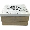 Opbergdoos / Sierdoosje met de tekst ''Shot of Joy'' - Bruin / Wit / Zwart - Hout - 15 x 15 cm Opbergdoos / Sierdoosje met de tekst ''Shot of Joy'' - Bruin / Wit / Zwart - Hout - 15 x 15 cm