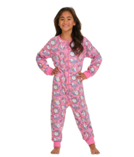 Onesie - Pyjama pak - Unicorn - Regenboog - Roze - Maat 116 / 122 Onesie - Pyjama pak - Unicorn - Regenboog - Roze - Maat 116 / 122