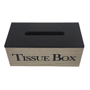 Moderne Tissuebox / Tissuehouder BRADLEY - Strak Design - Zwart / Bruin - Hout - 25 x 14 x 9 cm Moderne Tissuebox / Tissuehouder BRADLEY - Strak Design - Zwart / Bruin - Hout - 25 x 14 x 9 cm