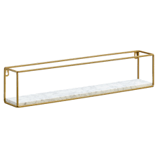 Wandrek XL ZIDAN met marmeren blad - Metaal - Goud - 60 x 10 x 13 cm Wandrek XL ZIDAN met marmeren blad - Metaal - Goud - 60 x 10 x 13 cm