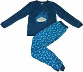 Pyjama set met haai - Blauw / Wit - Polyester - mt 122 - 128 Pyjama set met haai - Blauw / Wit - Polyester - mt 122 - 128