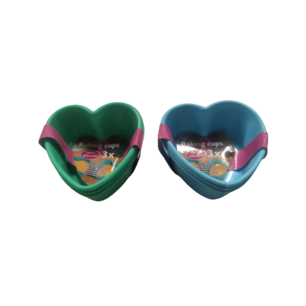 Mini bakvormpjes hartjes - Multicolor - Silliconen - 7,5 x 6,5 x 3 cm - Set van 6 - Assort Mini bakvormpjes hartjes - Multicolor - Silliconen - 7,5 x 6,5 x 3 cm - Set van 6 - Assort