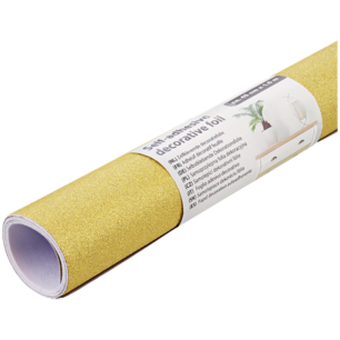 Zelfklevende Decoratieve Folie - Set van 2 - Goud - Glitter - Papier - 45 cm x 1.5 m Zelfklevende Decoratieve Folie - Set van 2 - Goud - Glitter - Papier - 45 cm x 1.5 m