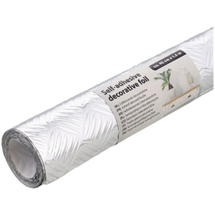 Zelfklevende Decoratieve Folie - Set van 2 - Aluminium / RVS look - Papier - 45 cm x 1.5 m Zelfklevende Decoratieve Folie - Set van 2 - Aluminium / RVS look - Papier - 45 cm x 1.5 m