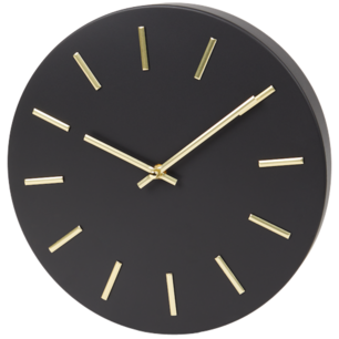 Klok PENTHOUSE - Kunststof - Zwart / Goud - Ø 30.5 cm - Rond Klok PENTHOUSE - Kunststof - Zwart / Goud - Ø 30.5 cm - Rond