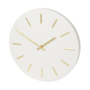 Klok PENTHOUSE - Kunststof - Wit / Goud - Ø30.5 cm - Rond Klok PENTHOUSE - Kunststof - Wit / Goud - Ø30.5 cm - Rond
