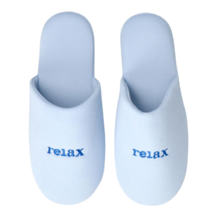 Pantoffels met tekst "RELAX" - Lichtblauw - Polyester / Kunststof - Maat 40 / 41 Pantoffels met tekst "RELAX" - Lichtblauw - Polyester / Kunststof - Maat 40 / 41