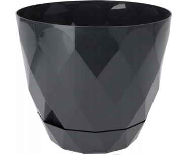 Luxe Bloempot DIAMOND - Zwart - Kunststof 27 x 27 x 24 cm - Bodem kan losgedraaid worden - In en Outdoor Luxe Bloempot DIAMOND - Zwart - Kunststof 27 x 27 x 24 cm - Bodem kan losgedraaid worden - In en Outdoor