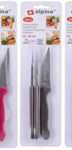 Aardappelschilmesjes Alpina - Aardappelmesje - Schilmes - Set van 3 stuks - Grijs - 18 cm Aardappelschilmesjes Alpina - Aardappelmesje - Schilmes - Set van 3 stuks - Grijs - 18 cm