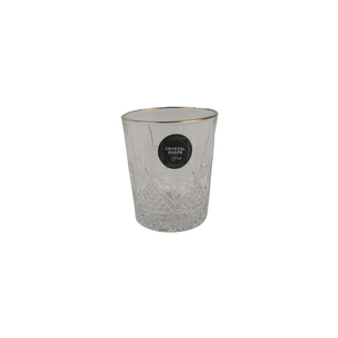 Whiskey - of Water glazen met gouden rand - Set van 2 - Transparant - 230 ml - Crystal Shape Glass Whiskey - of Water glazen met gouden rand - Set van 2 - Transparant - 230 ml - Crystal Shape Glass