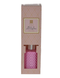 Sjieke Geurstokjes Diffuser Aroma di Rogito - ROSE & EUCALYPTUS - Roze - Glas / Kunststof - Geurstokjes - Luxe design fles - 100 ml Sjieke Geurstokjes Diffuser Aroma di Rogito - ROSE & EUCALYPTUS - Roze - Glas / Kunststof - Geurstokjes - Luxe design fles - 100 ml