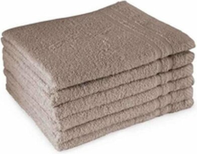 Handdoek RIVERFIELD - Set van 4 - Taupe / Beige - 100% katoen - 50 x 100 cm - Badkamer - Doek Handdoek RIVERFIELD - Set van 4 - Taupe / Beige - 100% katoen - 50 x 100 cm - Badkamer - Doek