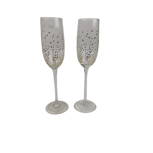 Wijnglazen - Sparkling Dots Goud - 220 ml - 2 stuks Wijnglazen - Sparkling Dots Goud - 220 ml - 2 stuks