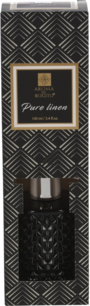 Sjieke Geurstokjes Diffuser Aroma di Rogito - PURE LINEN - Zwart - Glas / Kunststof - Geurstokjes - Luxe design fles - 100 ml Sjieke Geurstokjes Diffuser Aroma di Rogito - PURE LINEN - Zwart - Glas / Kunststof - Geurstokjes - Luxe design fles - 100 ml