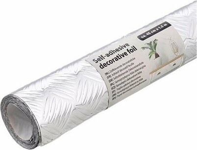 Zelfklevende decoratieve folie - Zilver - Glitter - Papier - 45 cm x 1.5 m - Set van 2 Zelfklevende decoratieve folie - Zilver - Glitter - Papier - 45 cm x 1.5 m - Set van 2