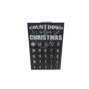 Aftelkalender Christmas - Zwart - Hout - 46 x 30,5 cm - Kerst Decoratie - 24 Vakjes - Adventkalender Aftelkalender Christmas - Zwart - Hout - 46 x 30,5 cm - Kerst Decoratie - 24 Vakjes - Adventkalender