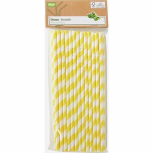 Papieren / Kartonnen Rietjes gekleurd HAYDN - Geel - Papier - 40 stuks Papieren / Kartonnen Rietjes gekleurd HAYDN - Geel - Papier - 40 stuks