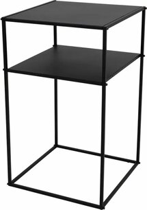 Industriële metalen bijzettafel ROYCE - Zwart Metal Side Table - 2 laags - afmetingen invullen - moderne zwarte tafel -l 35 x 34 5 x 59 cm zwart - tafelblad op 2 niveaus max 6kg Industriële metalen bijzettafel ROYCE - Zwart Metal Side Table - 2 laags - afmetingen invullen - moderne zwarte tafel -l 35 x 34 5 x 59 cm zwart - tafelblad op 2 niveaus max 6kg