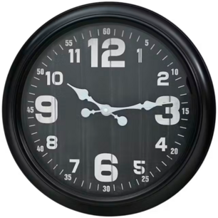 Klassieke Stationsklok HOGSWORTH zwart - Wandklok - 40 cm - Muurklok - Kunststof Klassieke Stationsklok HOGSWORTH zwart - Wandklok - 40 cm - Muurklok - Kunststof