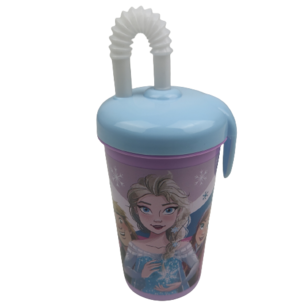 Drinkbeker Frozen met rietje - Paars - Kunststof - 400 ml - Waterfles - Fles - Bidon - Disney Drinkbeker Frozen met rietje - Paars - Kunststof - 400 ml - Waterfles - Fles - Bidon - Disney