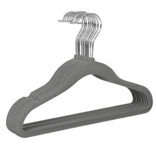 Kinderkledinghangers BEAULINA velvet look - Grijs - Metaal / Fluweel - 30 x 21 x 0.5 cm - 6 stuks - Klerenhanger - Kledinghanger voor kinderkleding - Anti Slip Velvet Surface Kinderkledinghangers BEAULINA velvet look - Grijs - Metaal / Fluweel - 30 x 21 x 0.5 cm - 6 stuks - Klerenhanger - Kledinghanger voor kinderkleding - Anti Slip Velvet Surface